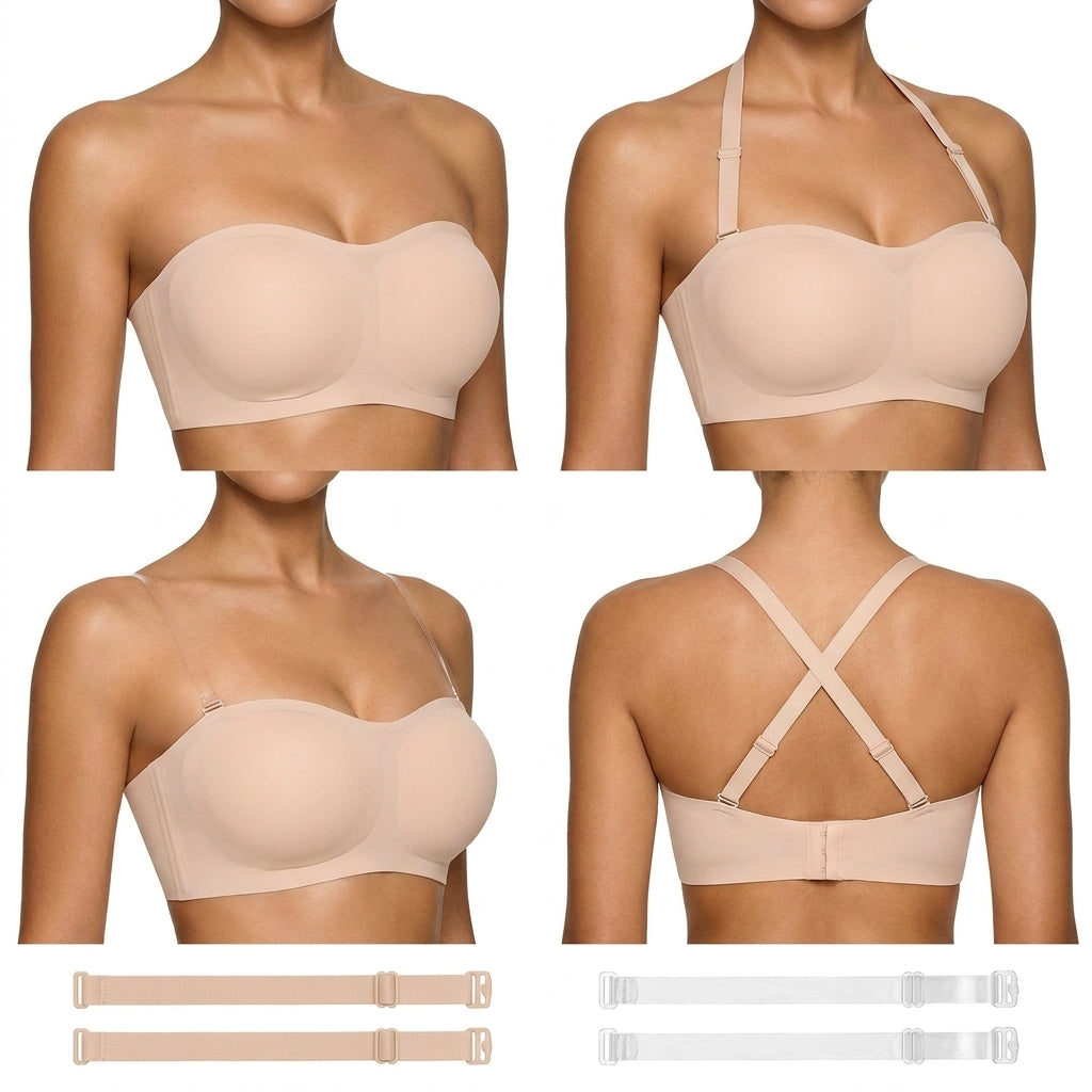 PLERIVA Anti-Slip Strapless Wireless Lift Bra: One Bra, Many Styles