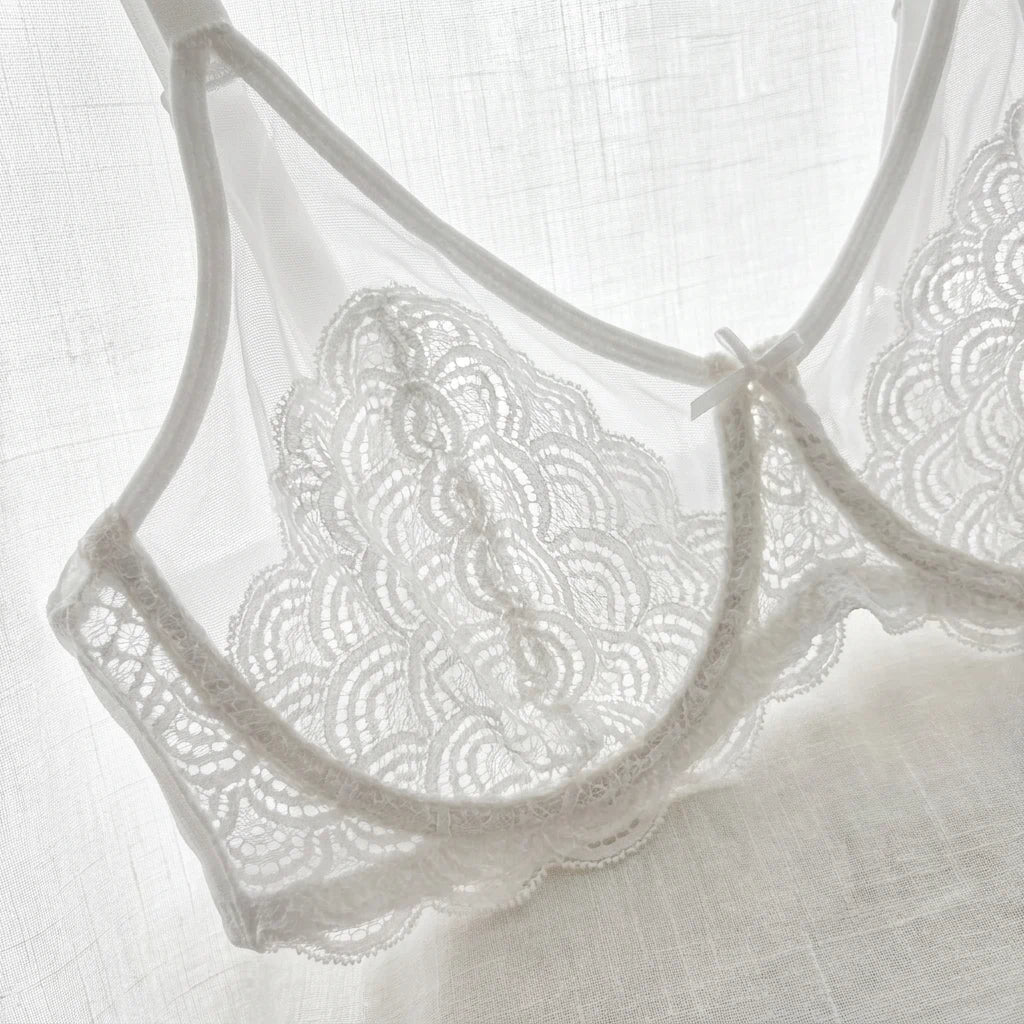 PLERIVA Unlined Lace Underwire Minimizer Bra: Light, Unpadded Comfort