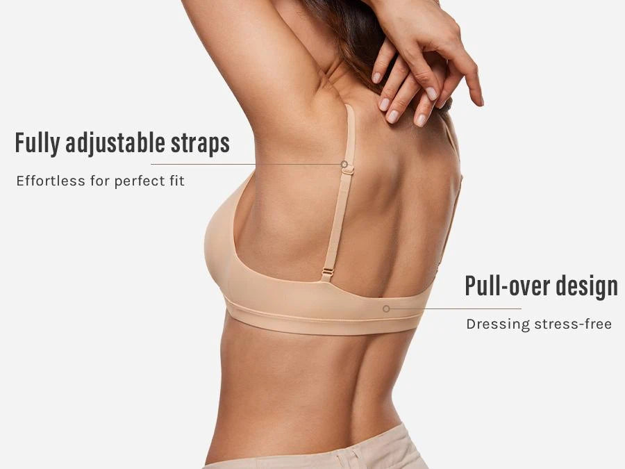 PLERIVA Unlined Wireless Plunge Bralette: Adjustable, Pull-On Fit