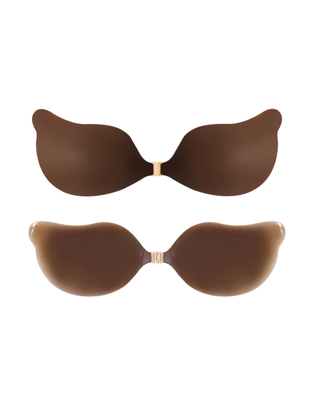 PLERIVA Adhesive Cleavage Lift Bra in Caramel, outer cups and adhesive inner side