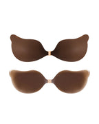 PLERIVA Adhesive Cleavage Lift Bra in Caramel, outer cups and adhesive inner side