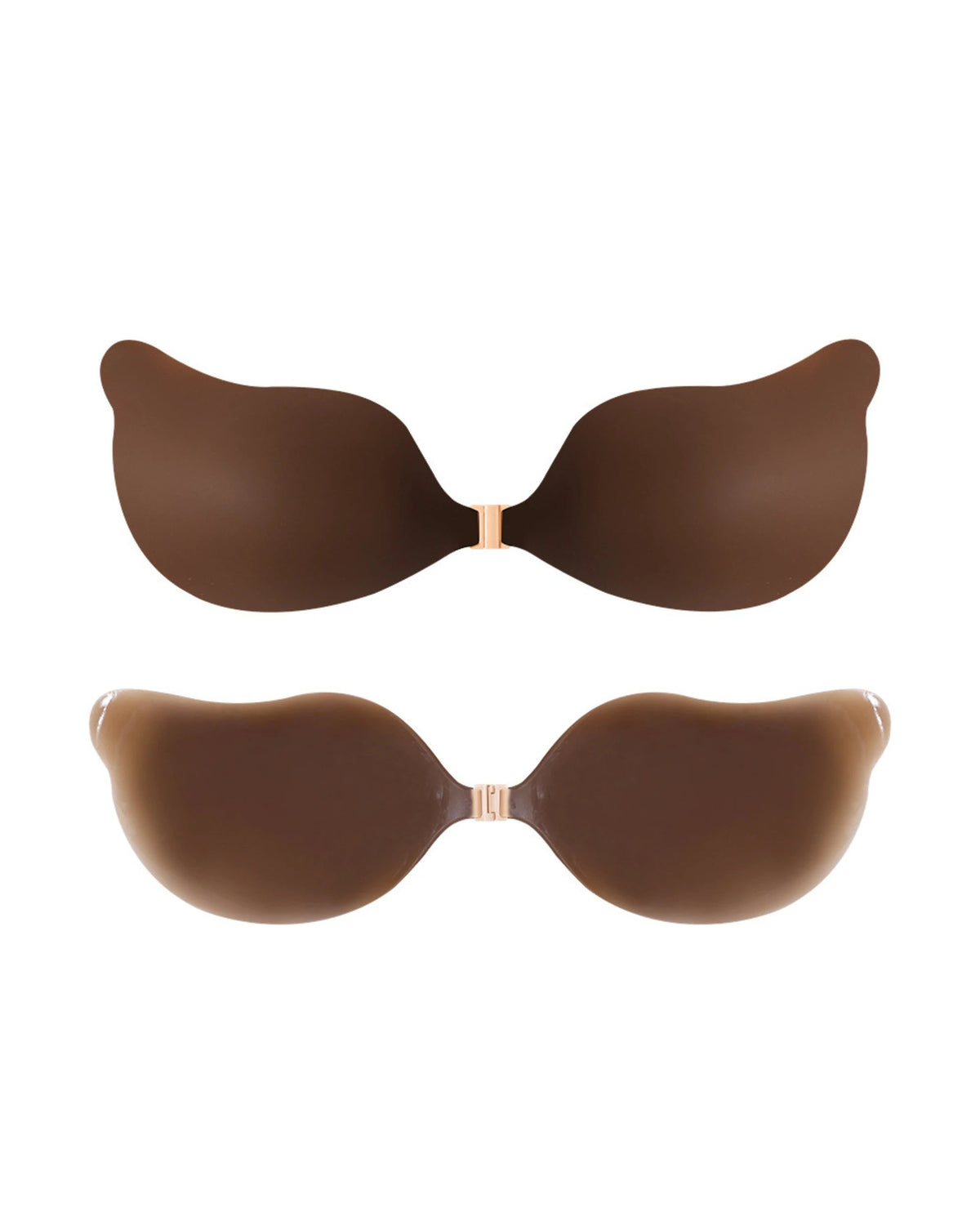 PLERIVA Adhesive Cleavage Lift Bra in Caramel, outer cups and adhesive inner side