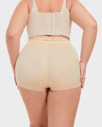 PLERIVA High Waist Tummy Control Lift Briefs in Nude, back view on model