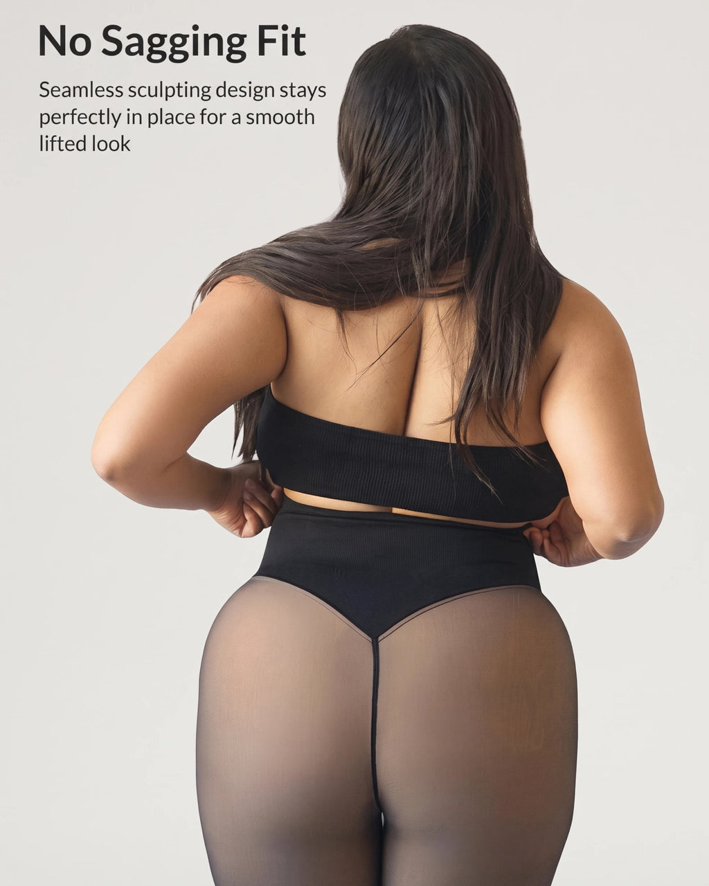 PLERIVA One Seam Sculpting Thermal Tights, back view showing the sculpting fit
