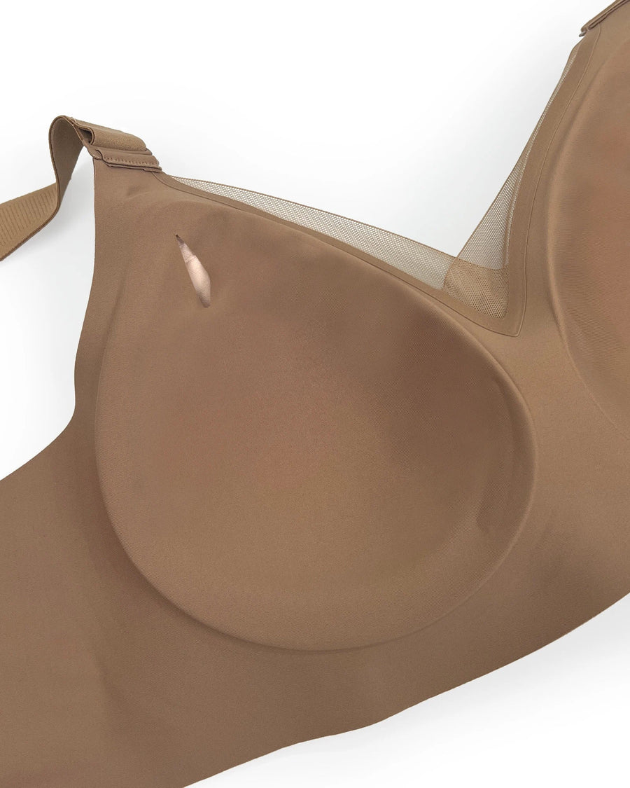 PLERIVA Seamless Mesh Wireless Plunge Lift Bra: Molded Cups That Stay Put