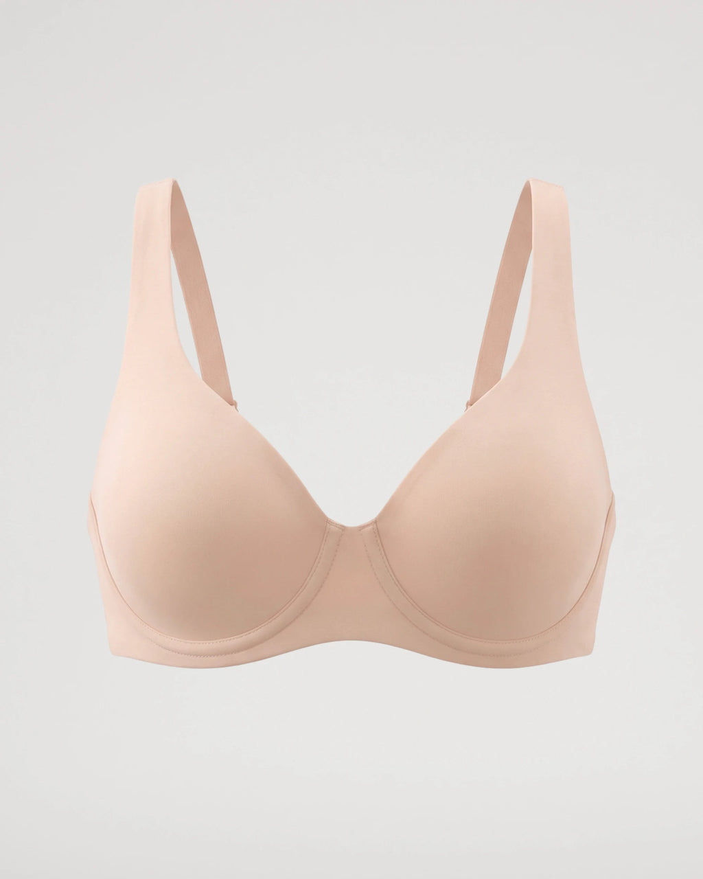 PLERIVA Seamless Unlined Underwire Balconette Bra in Nude, product-only front view
