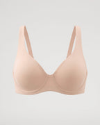 PLERIVA Seamless Unlined Underwire Balconette Bra in Nude, product-only front view