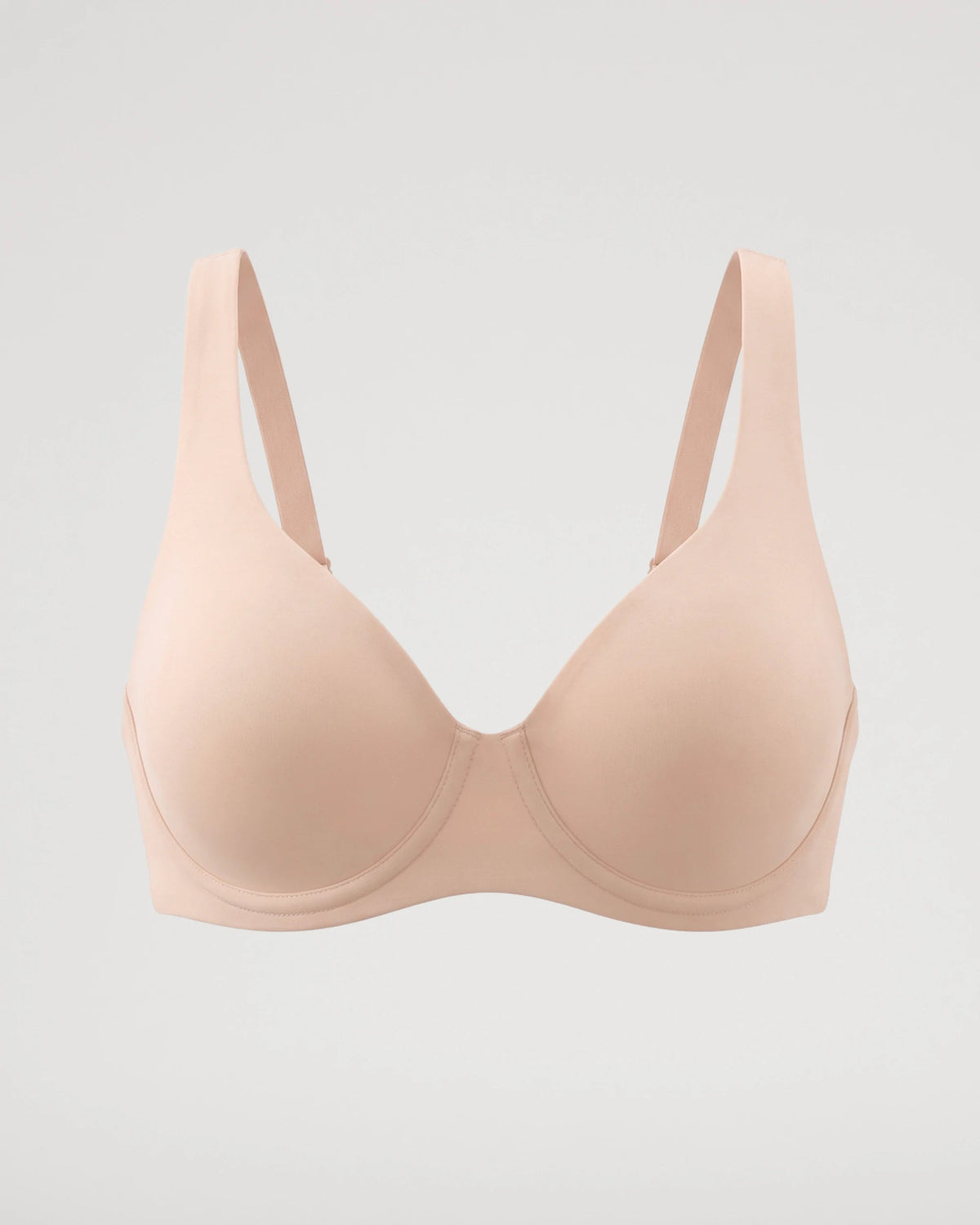 PLERIVA Seamless Unlined Underwire Balconette Bra in Nude, product-only front view