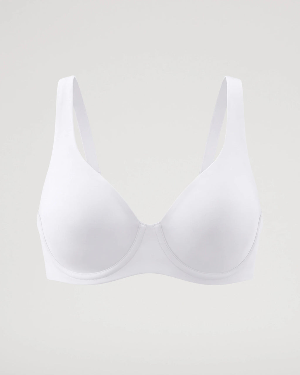 PLERIVA Seamless Unlined Underwire Balconette Bra in White, product-only front view