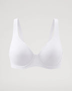 PLERIVA Seamless Unlined Underwire Balconette Bra in White, product-only front view