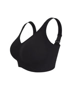 PLERIVA Seamless Wireless Full Coverage Lift Bra in Black, side view of the bra on its own