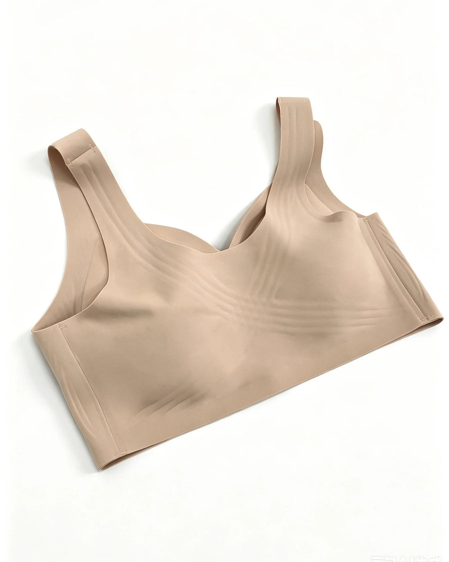 PLERIVA Smooth Back Full Coverage Wireless Bra: Seamless, Clasp-Free Design