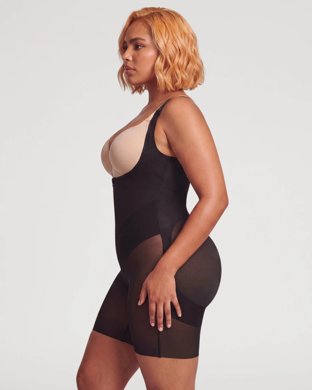 PLERIVA U-Neck Full Body Sculpting Faja in Black, side view