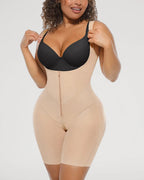 PLERIVA U-Neck Full Body Sculpting Faja in Nude, front view on model