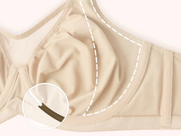 PLERIVA Unlined Underwire Full Coverage Minimizer Bra: Flexible Underwire, Side Support