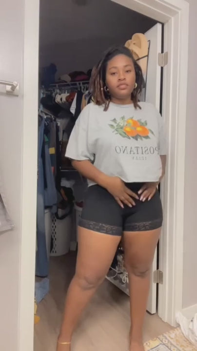 lace steel boned tummy control shorts fit video
