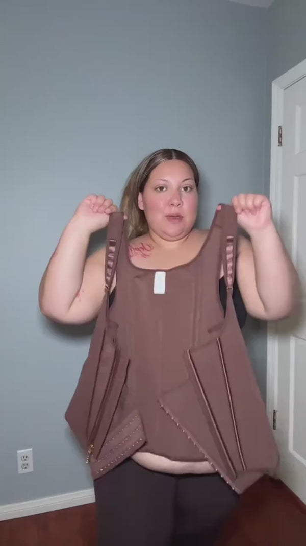 double waistband corset shaping vest fit video