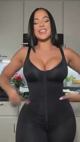 low cut extra firm zip crotch body shaper fit video
