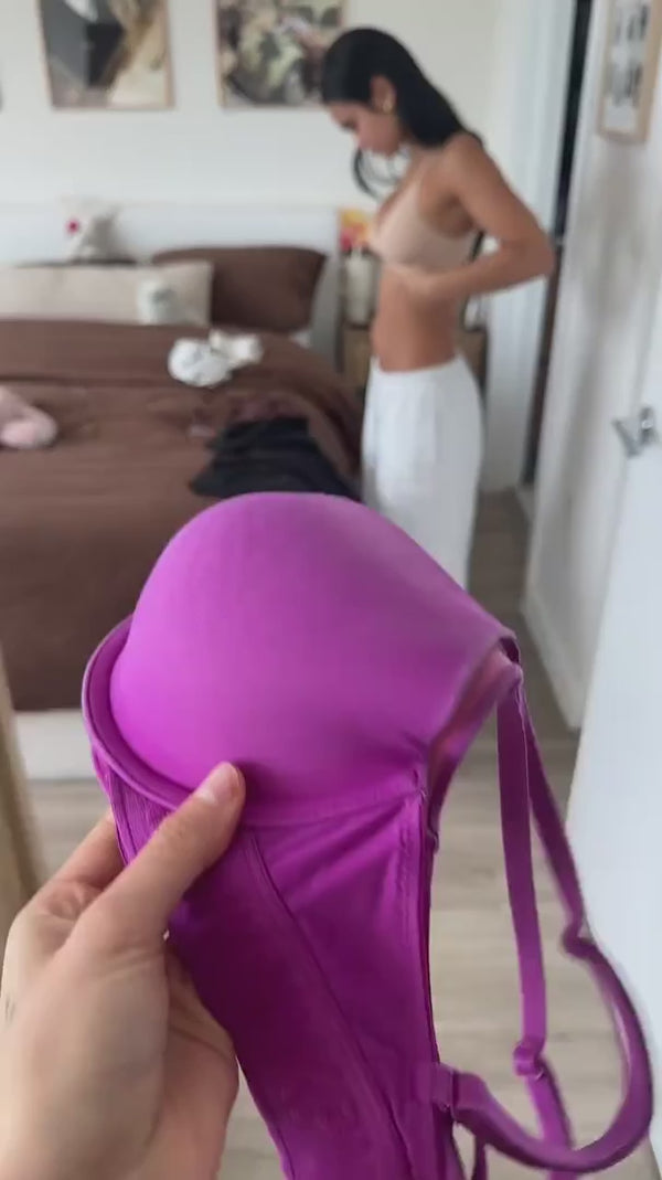 unlined wireless plunge bralette fit video