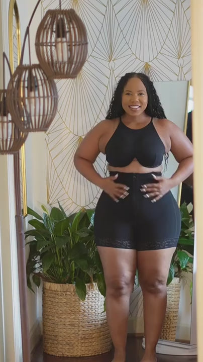lace steel boned tummy control shorts fit video